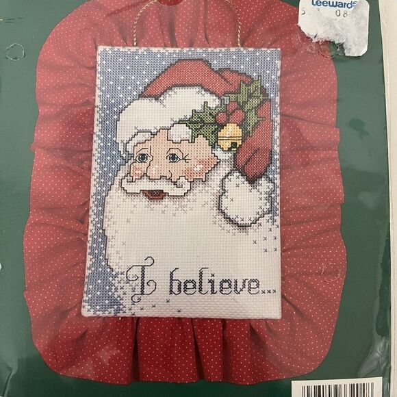 Bucilla Santa Claus I Believe Counted Cross Stitch Hanging Pillow Picture 33204 - Picture 3 of 5